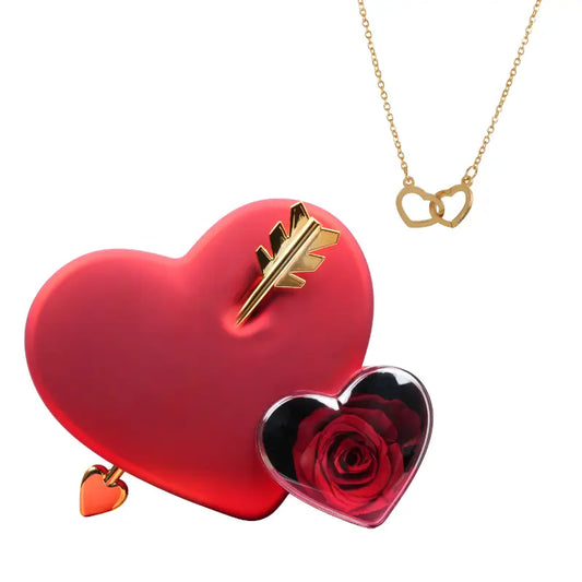 Cofanetto Amore Rosa Eterna con Collana Incisa