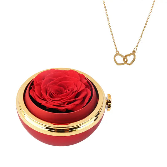 Cofanetto Passione con Rosa Eterna e Collana Incisa