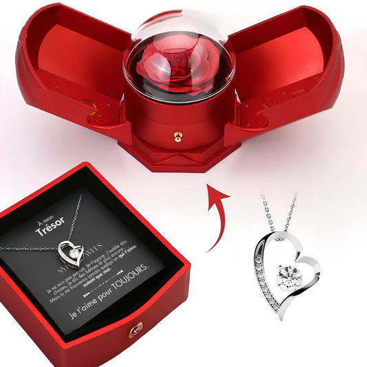 Cofanetto Rosa Eterna “Al Mio Tesoro” con Collana